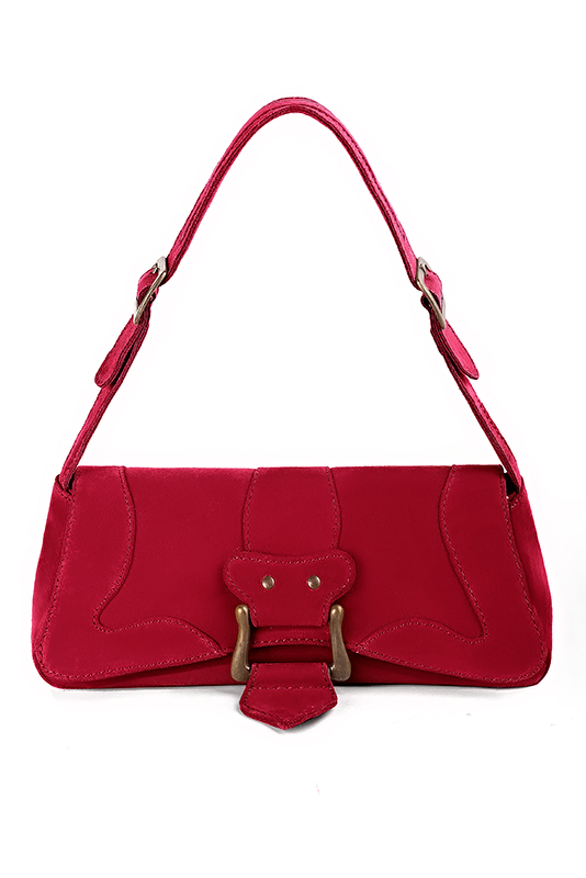 Cardinal red women's dress handbag, matching pumps and belts. Top view - Florence KOOIJMAN